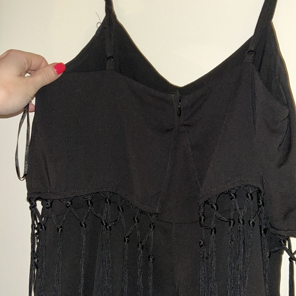 Black romper, tank top with tassels, shorts - Picture 4 of 4